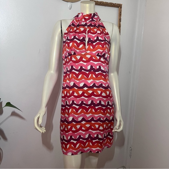 Original Milly Of New York Silk Dress size 4 Peekaboo Details High Neck Lined ZZ - Picture 1 of 13